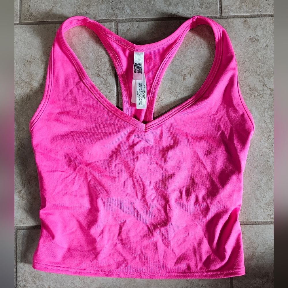 Hot Pink Cropped Tank Top